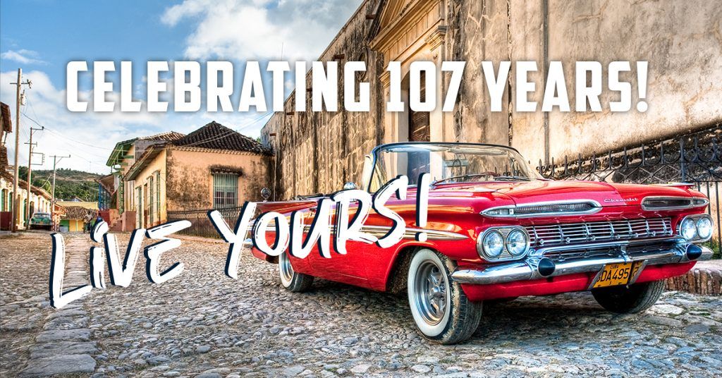 chevrolet 107th birthday red car