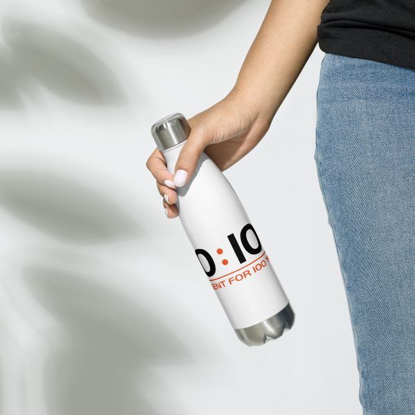 100:100 Stainless Steel Water Bottle 17oz - Image 2