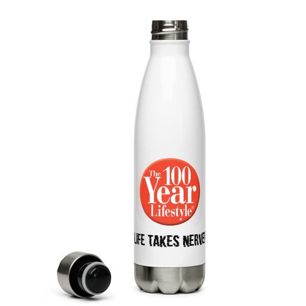 100 Year Lifestyle® Life Takes Nerve™ Stainless Steel Water Bottle 17oz