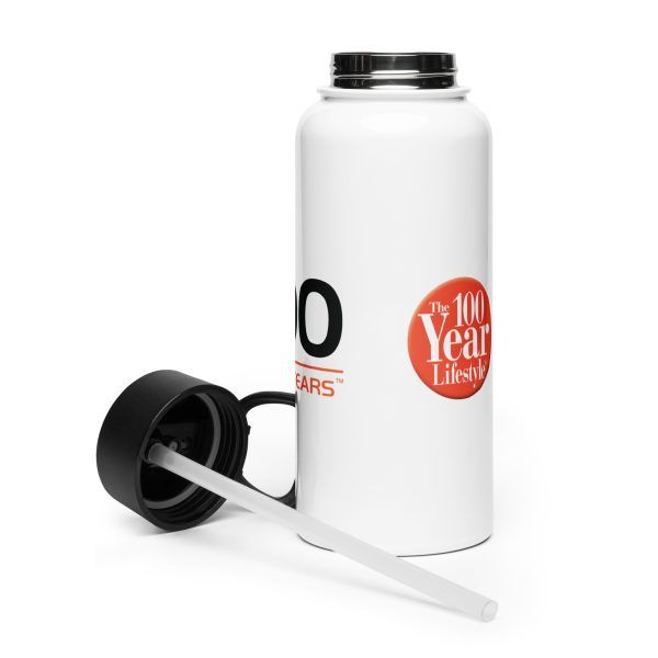 100:100 Stainless Steel Water Bottle With A Straw Lid - Image 4
