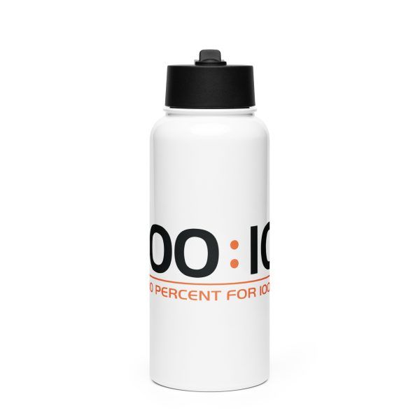 100:100 Stainless Steel Water Bottle With A Straw Lid