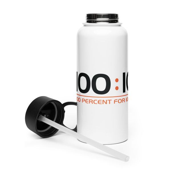 100:100 Stainless Steel Water Bottle With A Straw Lid - Image 3