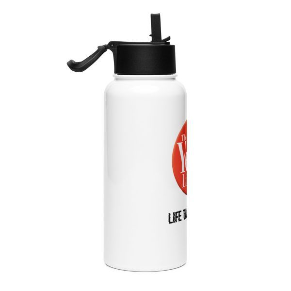 100 Year Lifestyle® Life Takes Nerve™ Stainless Steel Water Bottle with Straw 32oz - Image 4