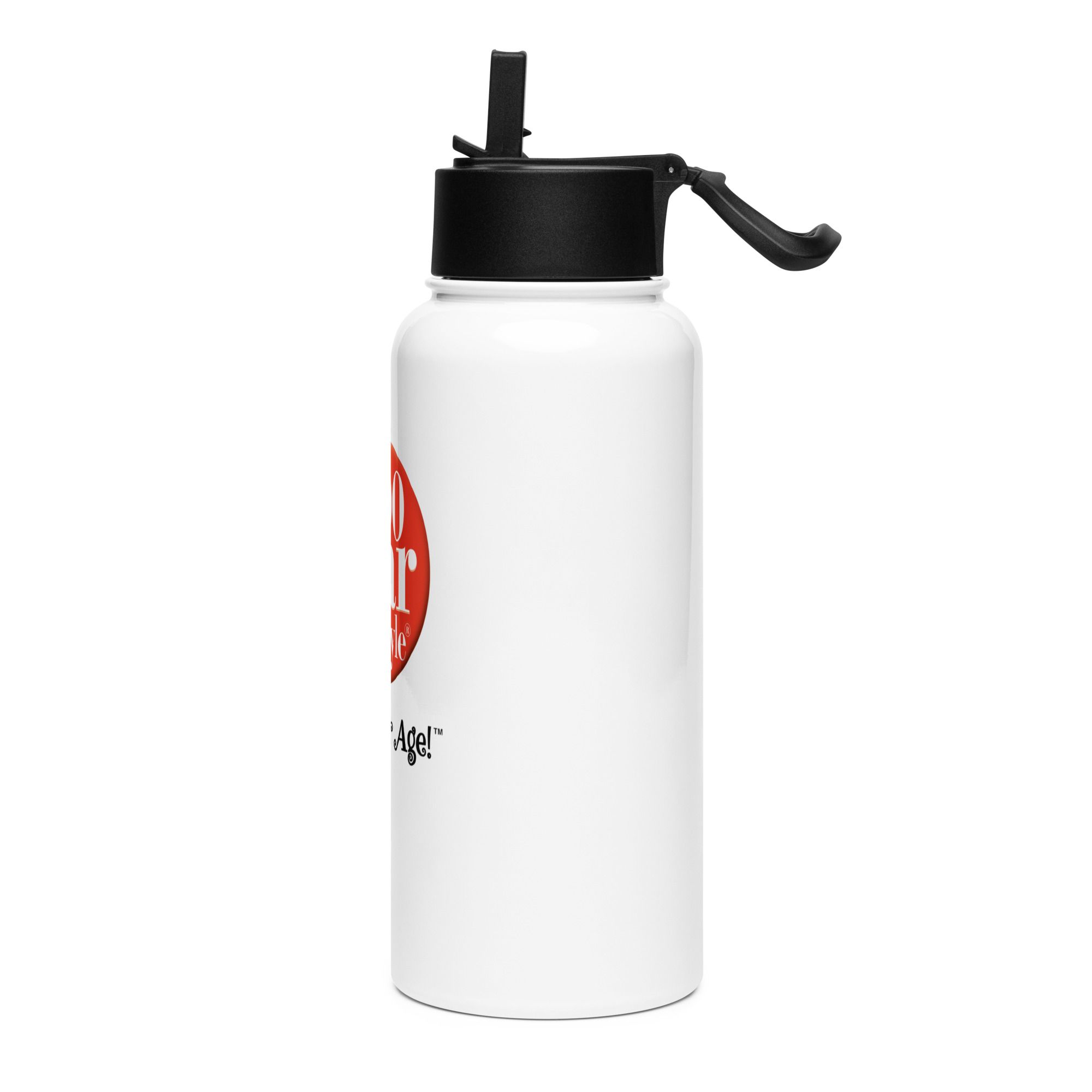 100 Year Lifestyle® "Love Your Age!™" Stainless Steel Water Bottle with Straw Lid - Image 8